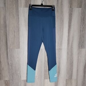 Adidas Womens Small Aeroready Primegreen‎ Leggings Colorblock Workout Athletic